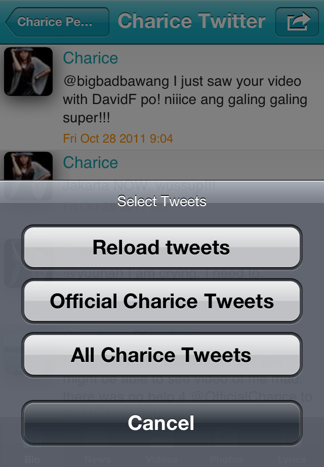 Charice iPhone App - Charice Pempengco - Chaster App